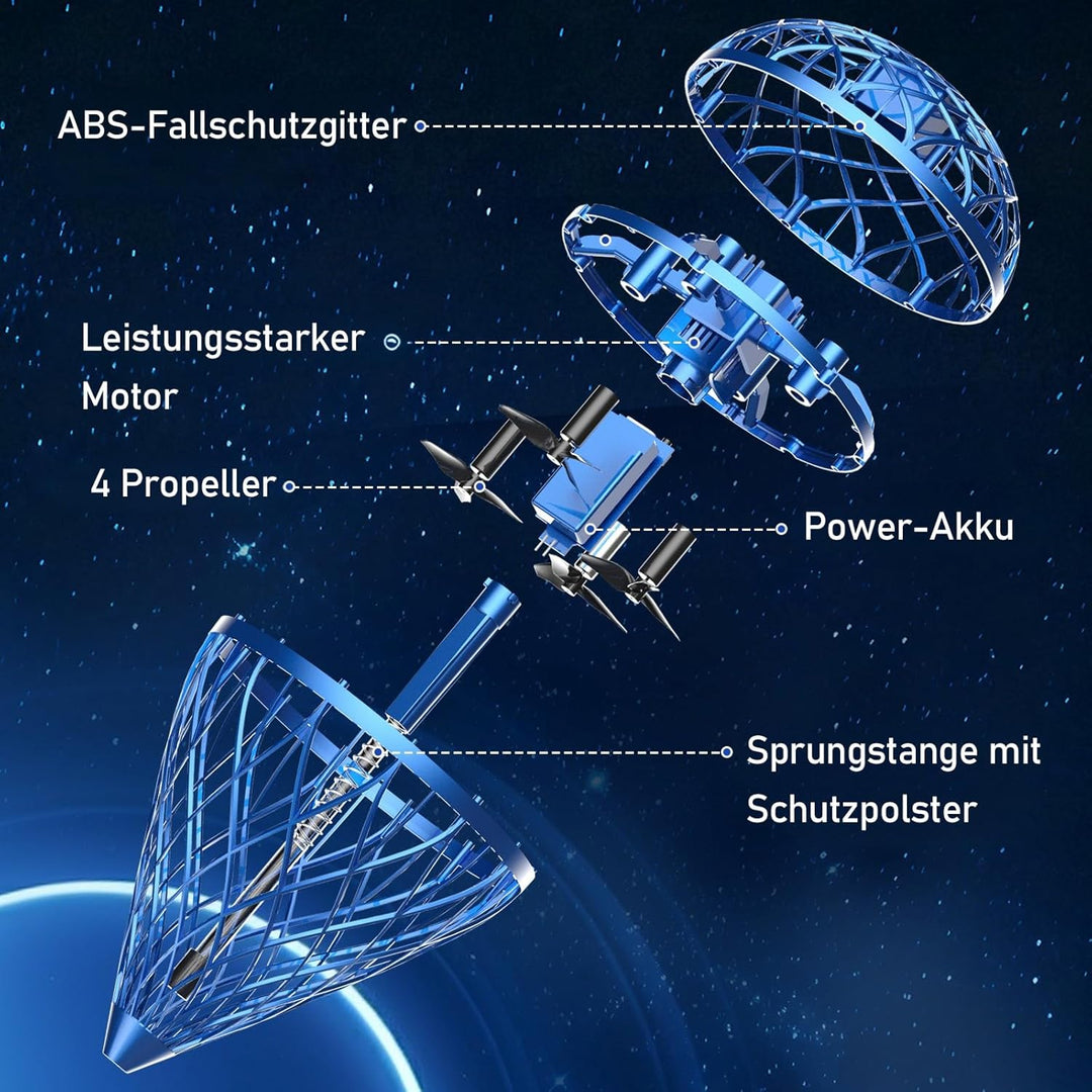 360°-Flip Hover Fliegender Ball Für Kinder und Erwachsene, Federbelastetes Flugball Spielzeug & Magi