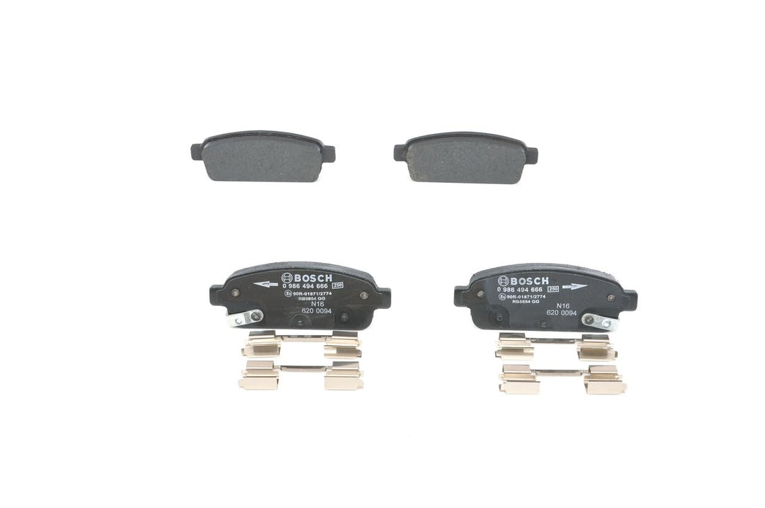 Bosch BP1661 Bremsbeläge - Hinterachse - ECE-R90 Zertifizierung - vier Bremsbeläge pro Set
