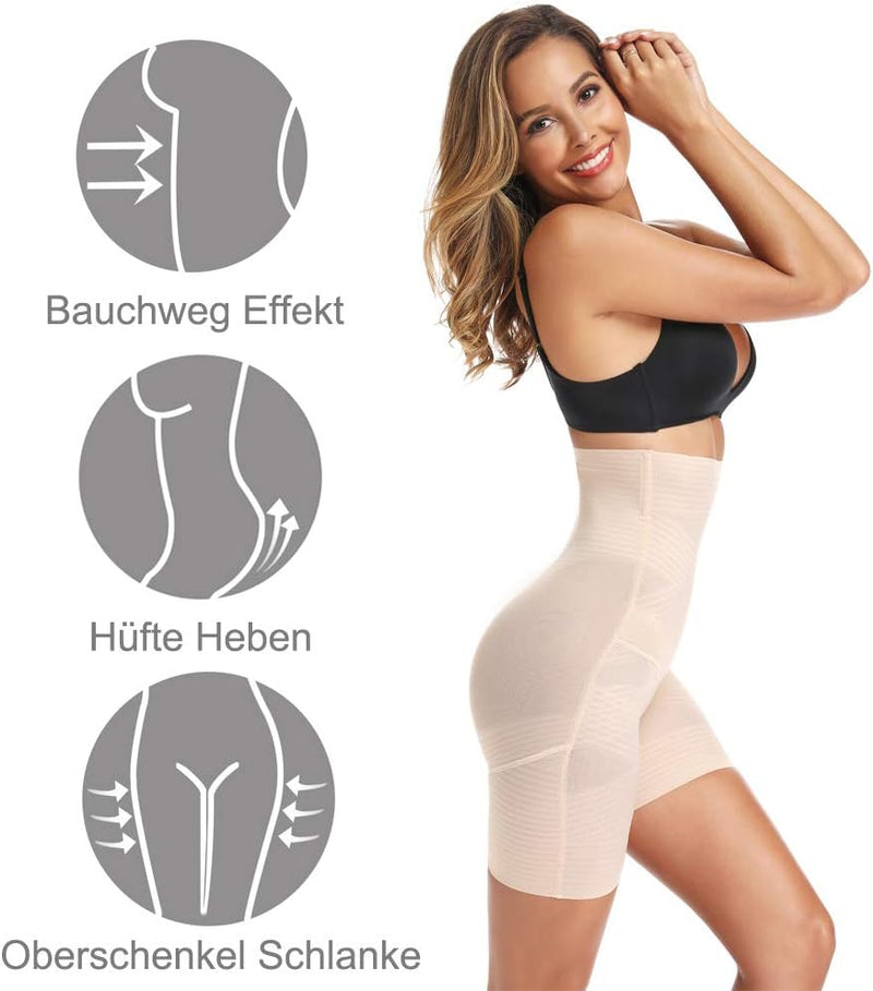 Joyshaper Damen Shapewear mit Bein Bauchweg Unterhose Hoch Taille Miederhose Body Shaper Butt Lifter