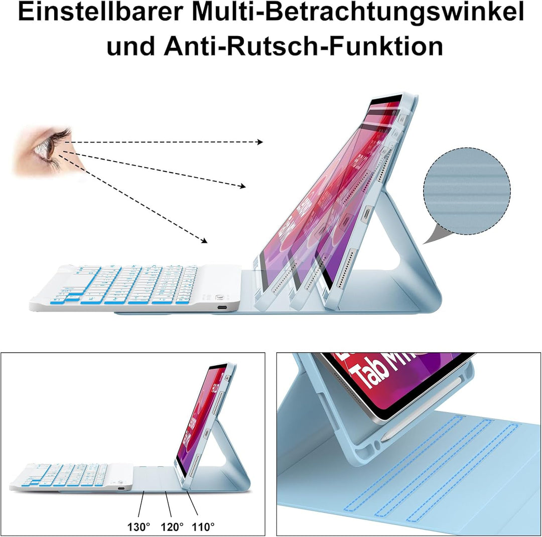 WINCHKING Hülle Mit Tastatur Für Lenovo Tab M11 2024, Hülle Tastatur Für Lenovo Tab M11 Tb330 11 Zol
