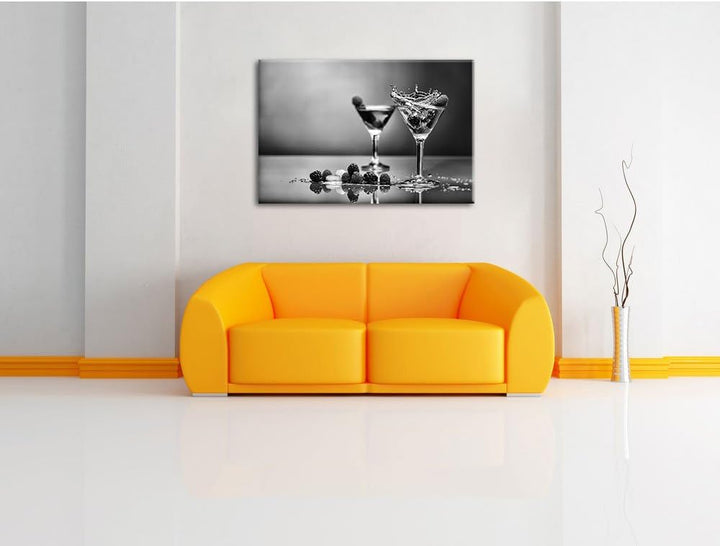 Pixxprint Coole Cocktails / 100x70cm Leinwandbild bespannt auf Holzrahmen/Wandbild Kunstdruck Dekora