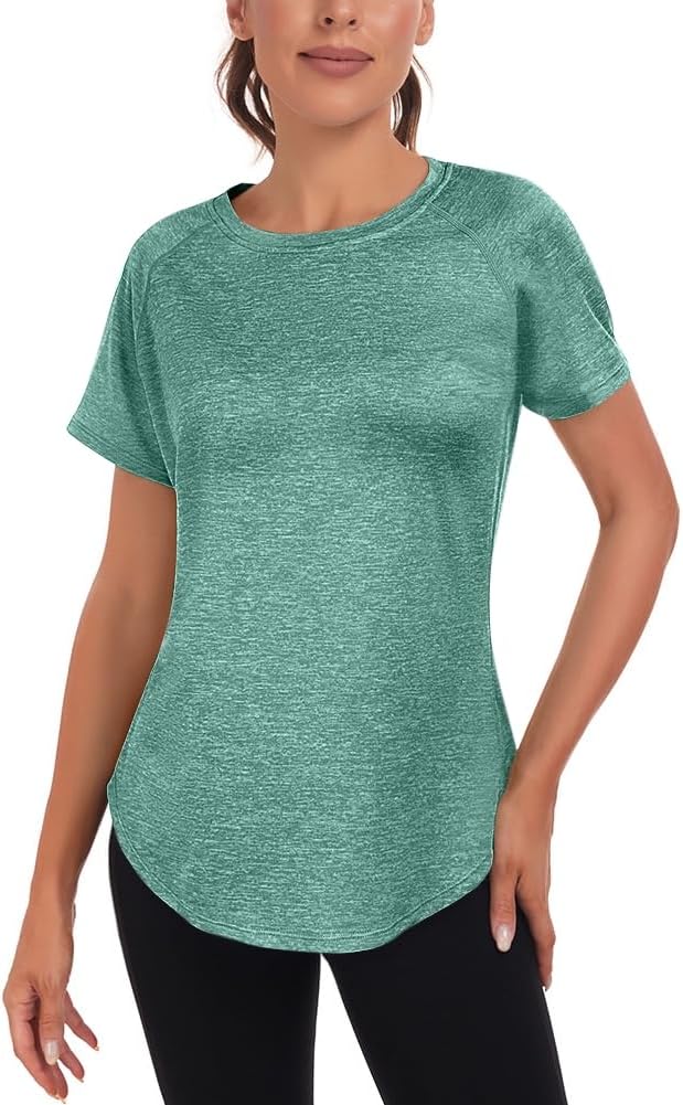 Jlowesun Sportshirt Damen Kurzarm, Leichtes Atmungsaktiv Funktions Back Mesh Sport Oberteile Damen,