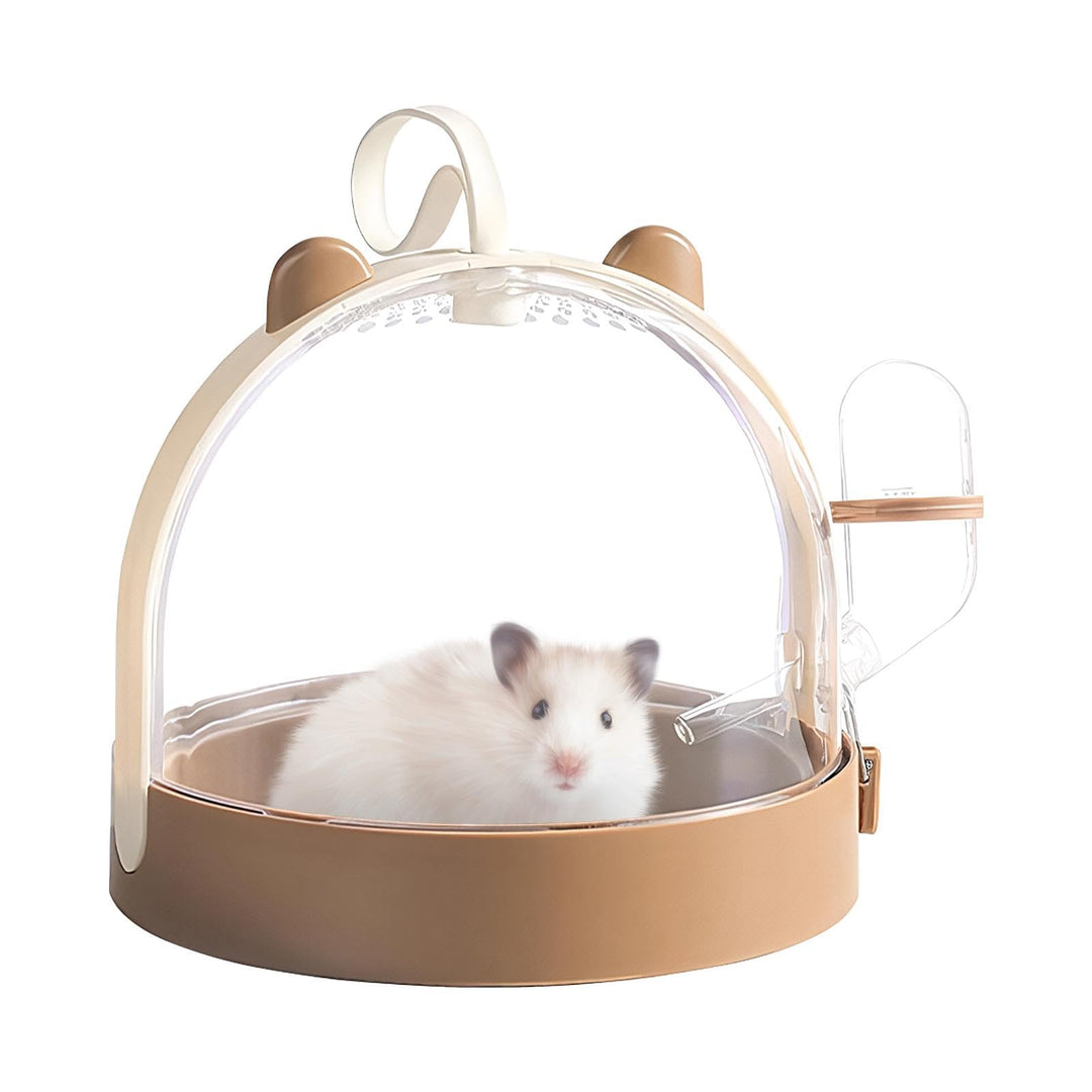 Portable Hamster Carrier Cage | Small Animal Travel Cage with Water Bottle | Ventilated Hamster Cage