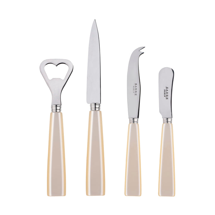 SABRE PARIS - Apero-Set, 4-teilig - Icon - Flaschenöffner, Spickmesser, kleines Käse- & Buttermesser