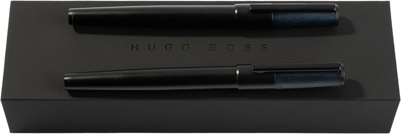 Hugo Boss Stifte-Set Gear Minimal Black & Navy HPPR189A (Tintenroller und Füllfederhalter) | Geschen