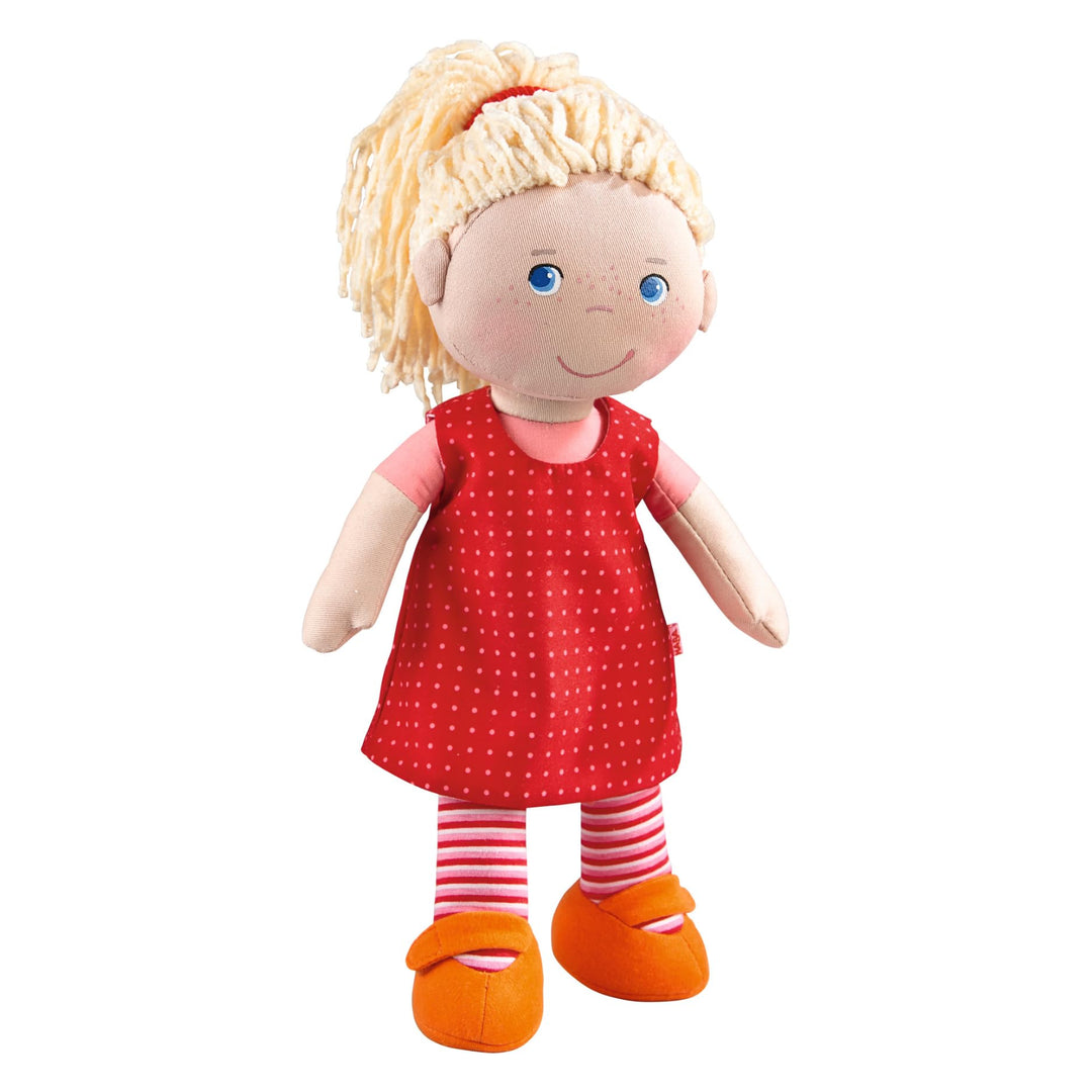 HABA 302108 - Puppe Annelie, Stoffpuppe mit Kleidung und Haaren, 30 cm, Spielzeug ab 18 Monaten Sing