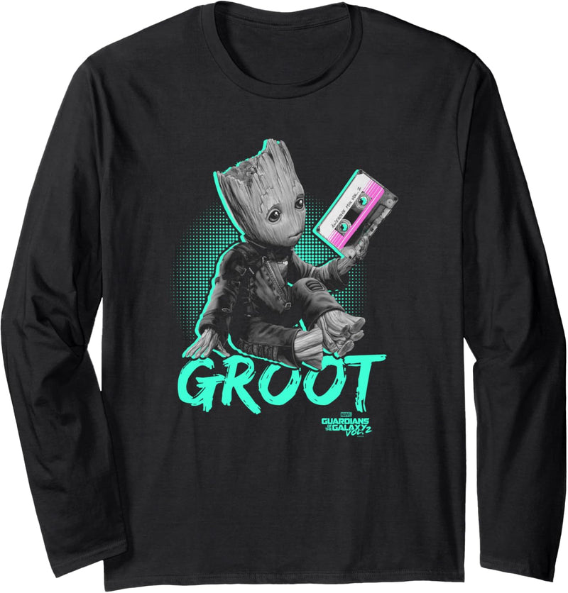 Marvel Wächter der Galaxie Neon Retro Baby Groot Langarmshirt