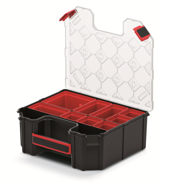 Mivos Sortimentskasten für Zubehör und Kleinteile - 284x243x105 mm - Schraubenbox mit 7 Herausnehmba