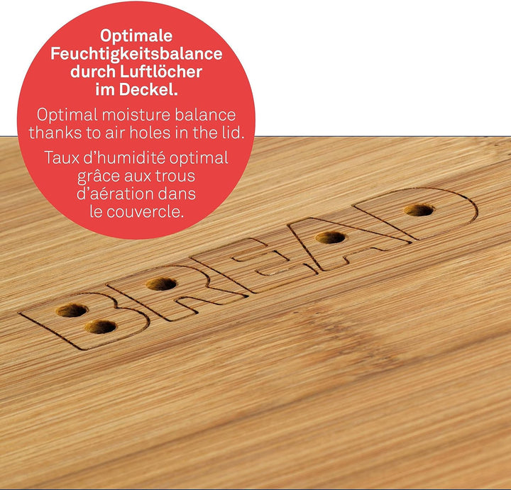 Kela 12061 Brotkasten, Schale mit Deckel, Kunststoff/ Bambus, 37,5 x 23 x 14 cm, Namur, Beige