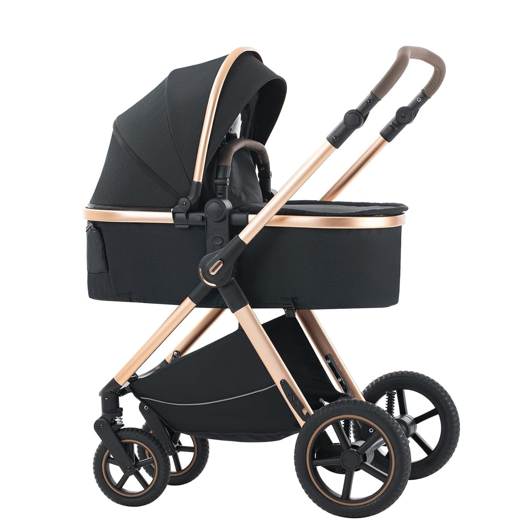 BEBBY Kinderwagen, Standard-Kinderwagen, Kinderwagen 3 in 1,Kinderwagen mit Faltbarem Tragbarem für