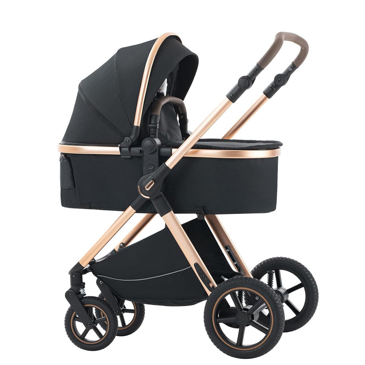 BEBBY Kinderwagen, Standard-Kinderwagen, Kinderwagen 3 in 1,Kinderwagen mit Faltbarem Tragbarem für