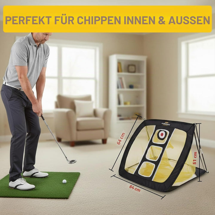PodiuMax Golf Netz, 3x2.1M / 60x50x64CM Einfach Aufzubauendes Golfnetz Übungsnetz für Outdoor Indoor