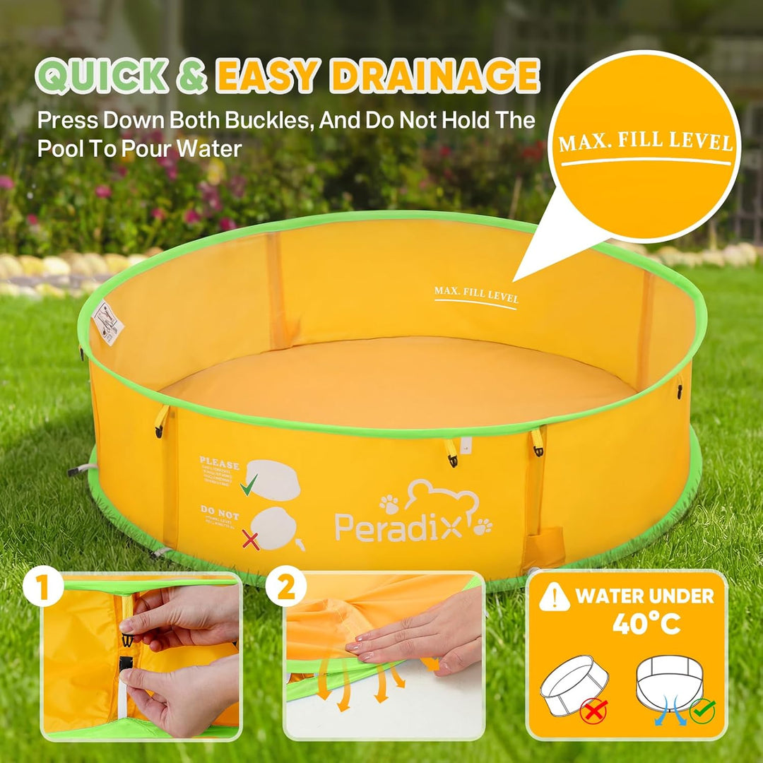 Peradix 4 in 1 Pop Up Baby Planschbecken,Babypool mit UV Schutz Bällepool, Baby Zelt Strandzelt mit
