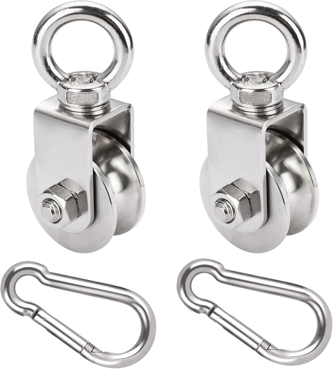 GothicBride 2 Pack 48 mm Umlenkrolle mit Kugellager, 500 kg Tragende Umlenkrolle Stahlseil, Edelstah