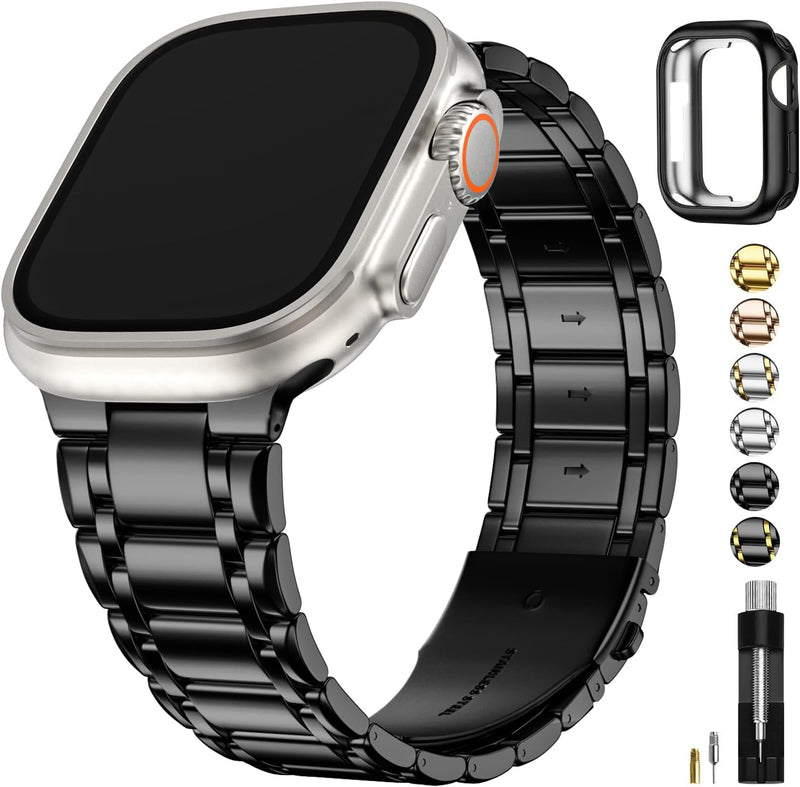 Fullmosa Kompatibel mit Apple Watch Armband 49mm Series Ultra2/Ultra, Edelstahl Apple Watch Ersatzar