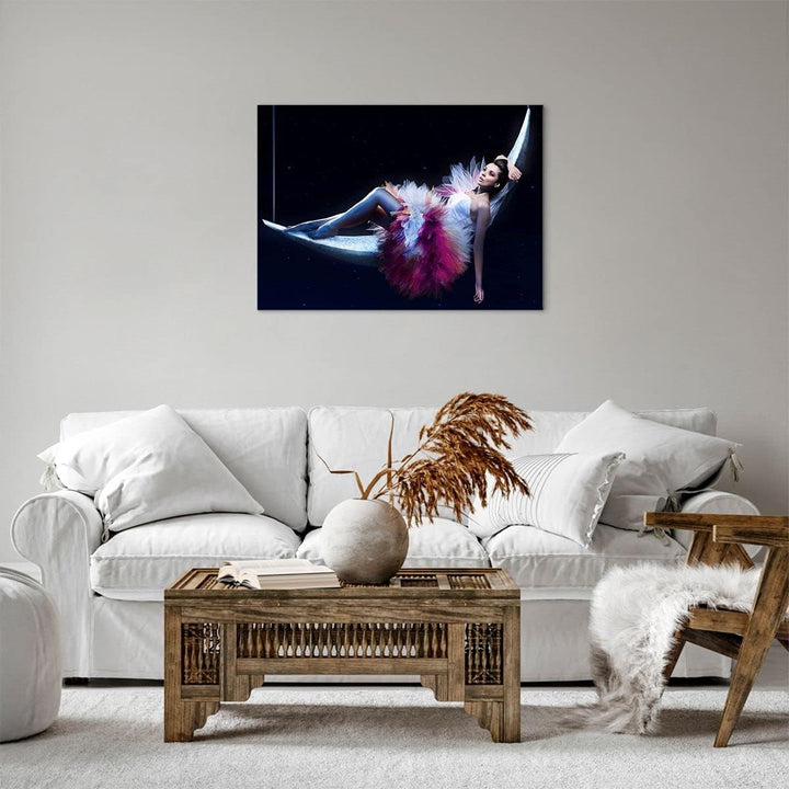 Bilder auf Leinwand Frau Geheimnis Kleid elegant Leinwandbild 70x50cm Wandbilder Dekoration Wohnzimm