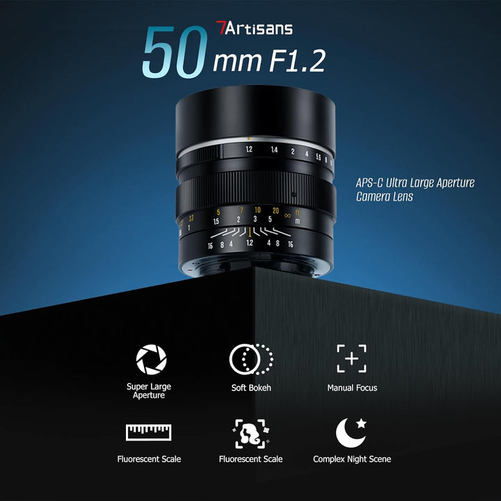 7Artisans 50mm F1.2 für Z-Mount Objektiv, APS-C manueller Fokus, kompatibel mit Nikon Z-Mount ZFC,Z5