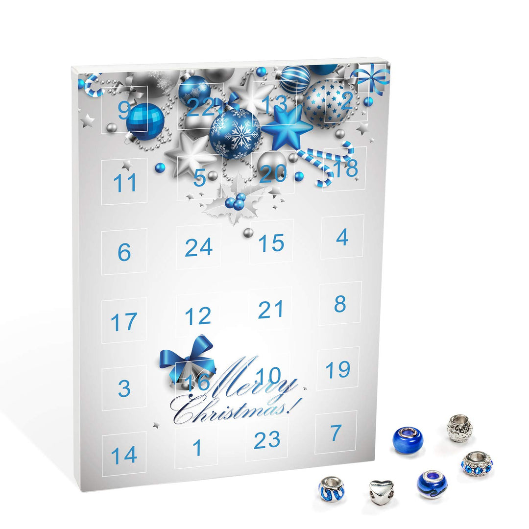 VALIOSA Mode-Schmuck Adventskalender,Merry Christmas' mit Halskette, Armband + 22 individuelle Perle