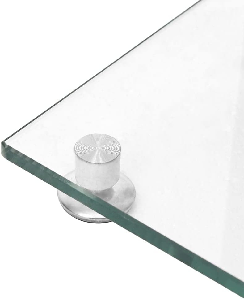 vidaXL Lautsprecher-Ständer 2 STK. Silbern Hartglas 4 Säulen, Silber