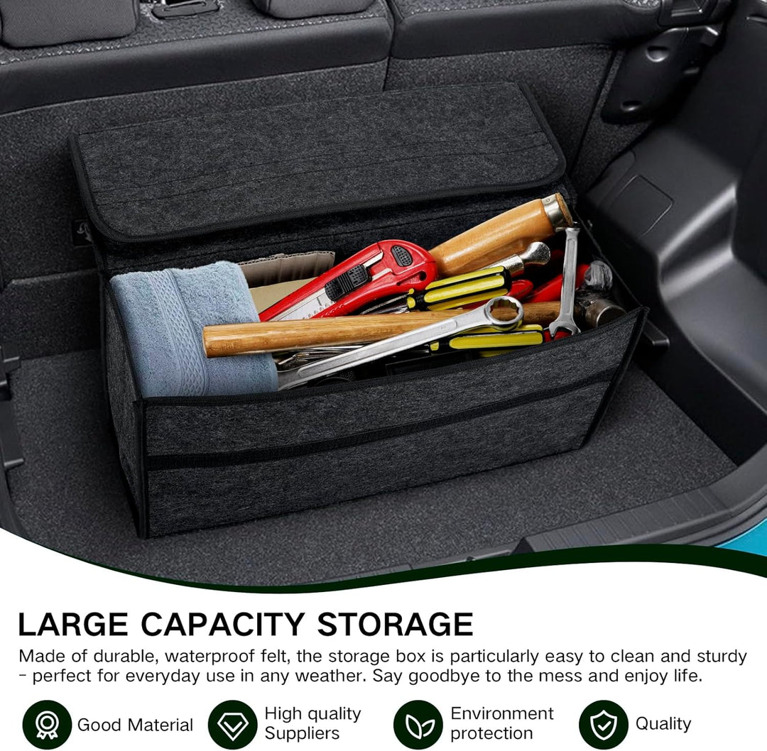 Auto Kofferraum Organizer klett,Faltbar Kofferraumtasche,Rutschfest Filz Auto Organizer Toolbag für
