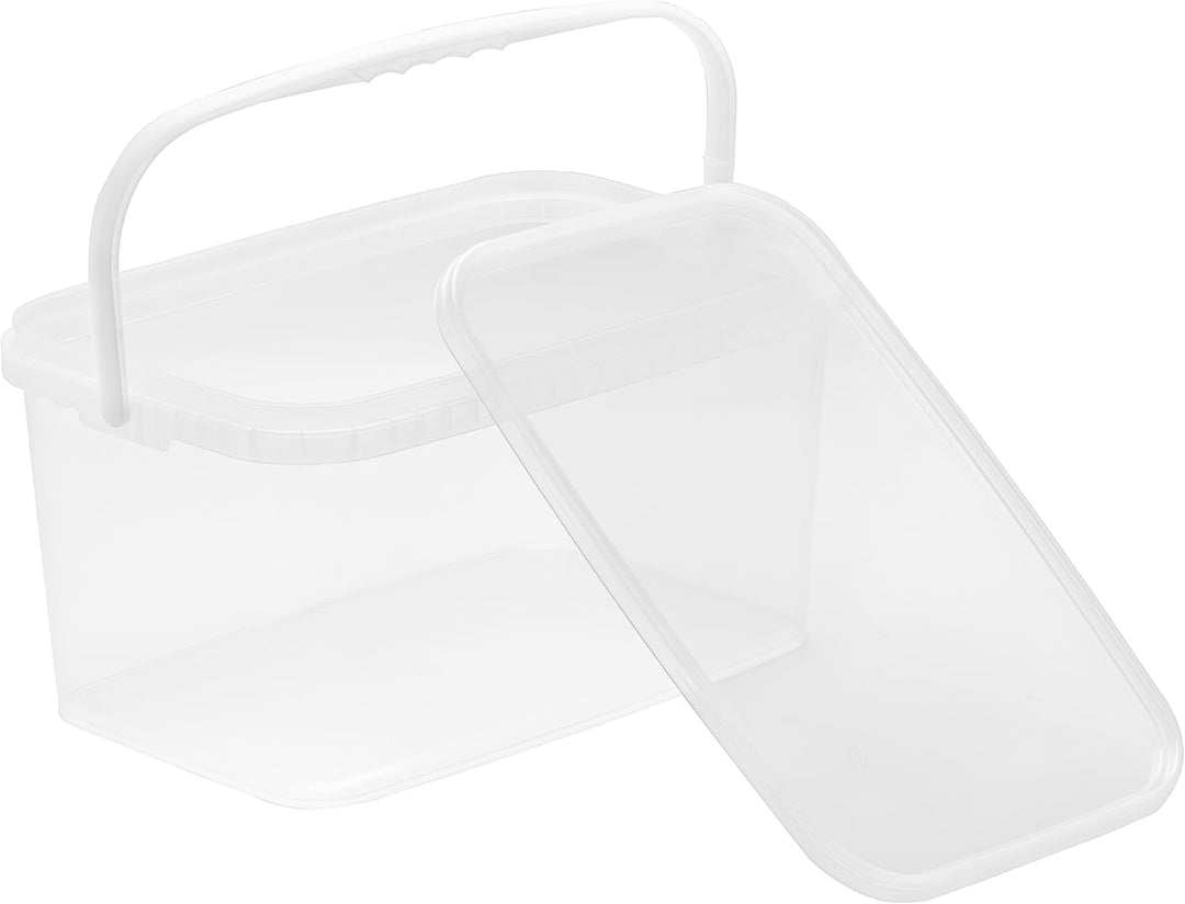 Nipter Eimer mit Deckel 12l, Plastikeimer rechteckig, Eimer lebensmittelecht transparent, 5 Stück 12
