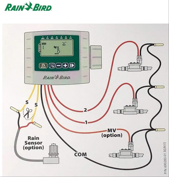 Rain Bird batteriebetriebenes Steuergerät ESP-9V 6 Stationen Bewässerungscomuter Bewässerungscontrol