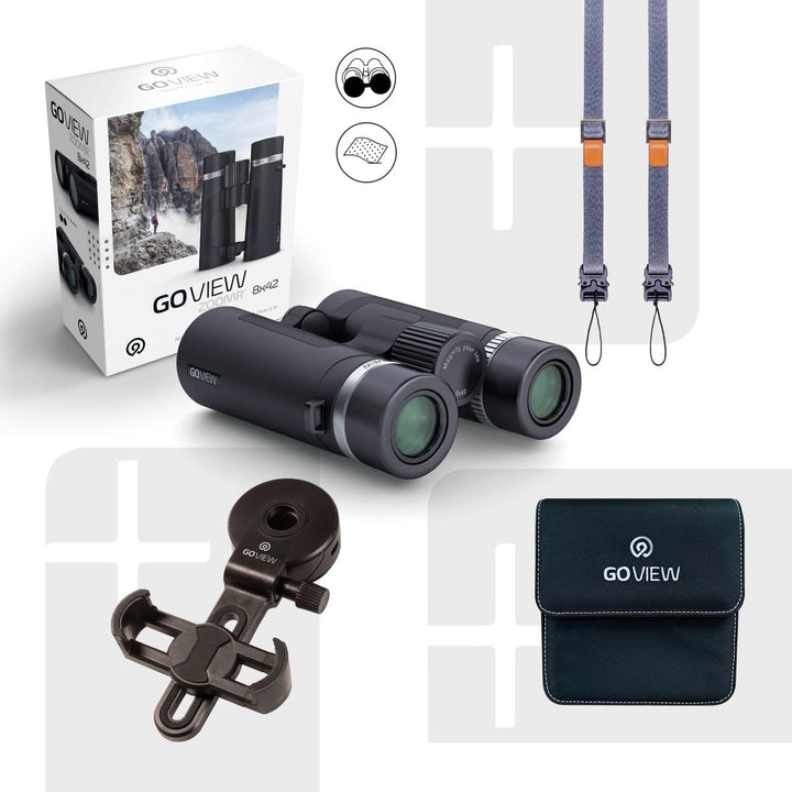 ZOOMR 8x42 Fernglas für Outdoor, Natur, Tierbeobachtung, Reise (8-Fach Zoom, grosses Sehfeld, inkl.