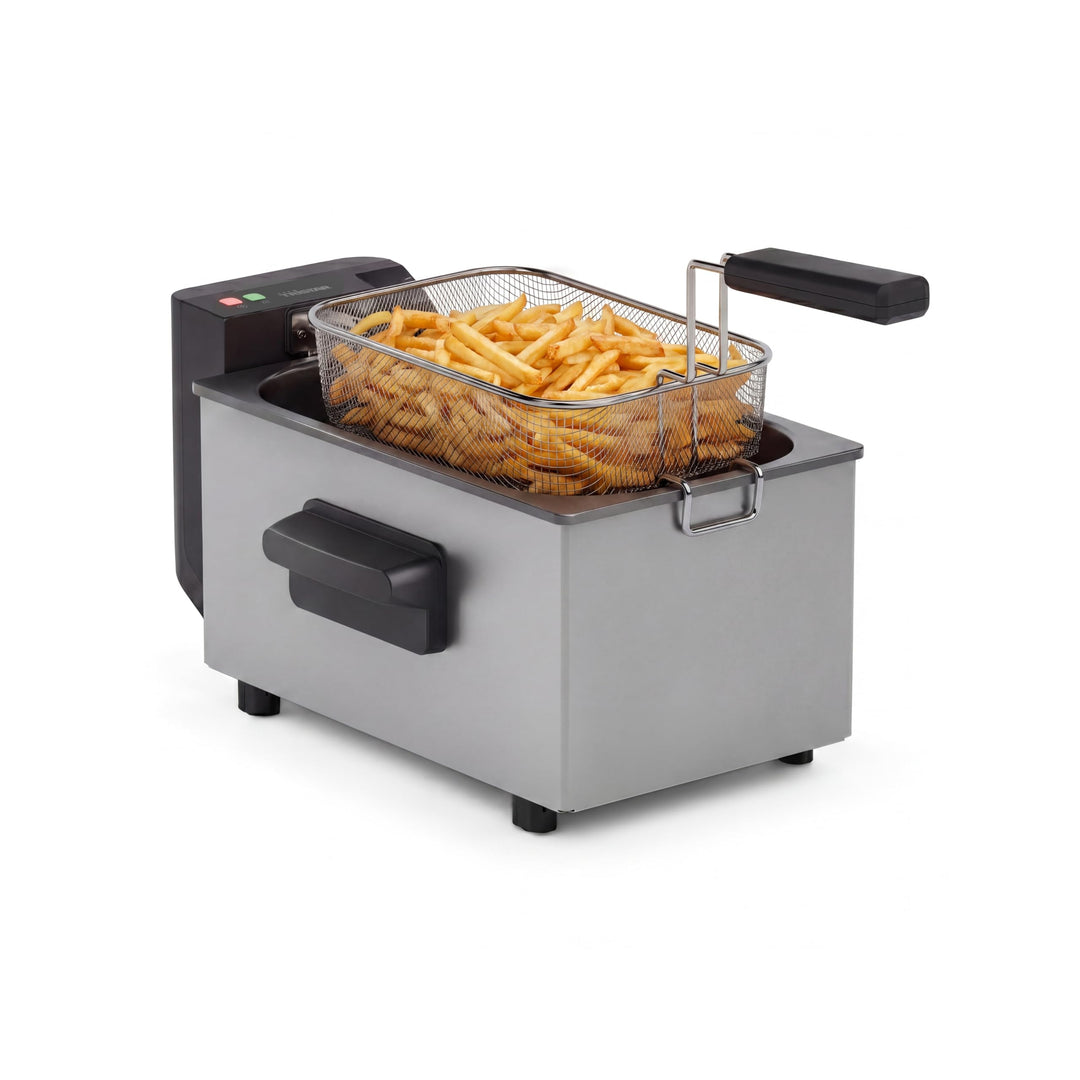 Tristar Edelstahl-Fritteuse, 3L Kapazität, Temperaturregelung bis 190°C, Kaltzone, Spülmaschinengeei