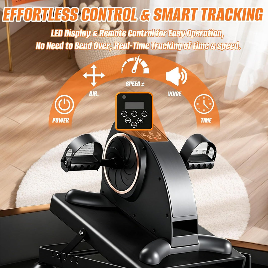 Elektrischer Pedaltrainer für Senioren &amp; Arbeiter, Mini Heimtrainer mit 24 Geschwindigkeiten, Automa