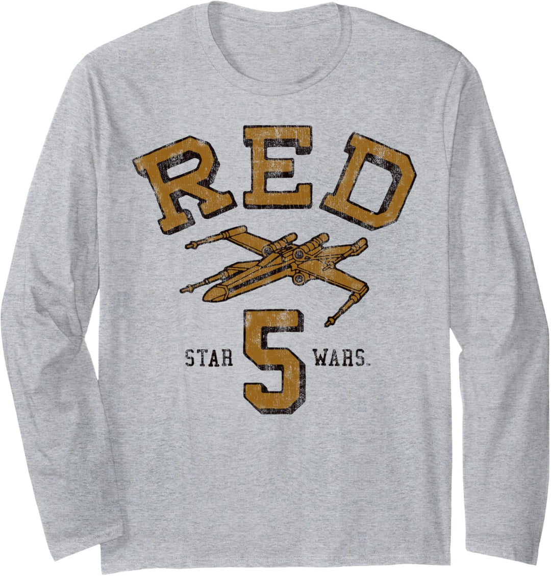 Star Wars X-Wing Red Squadron Block Text Langarmshirt