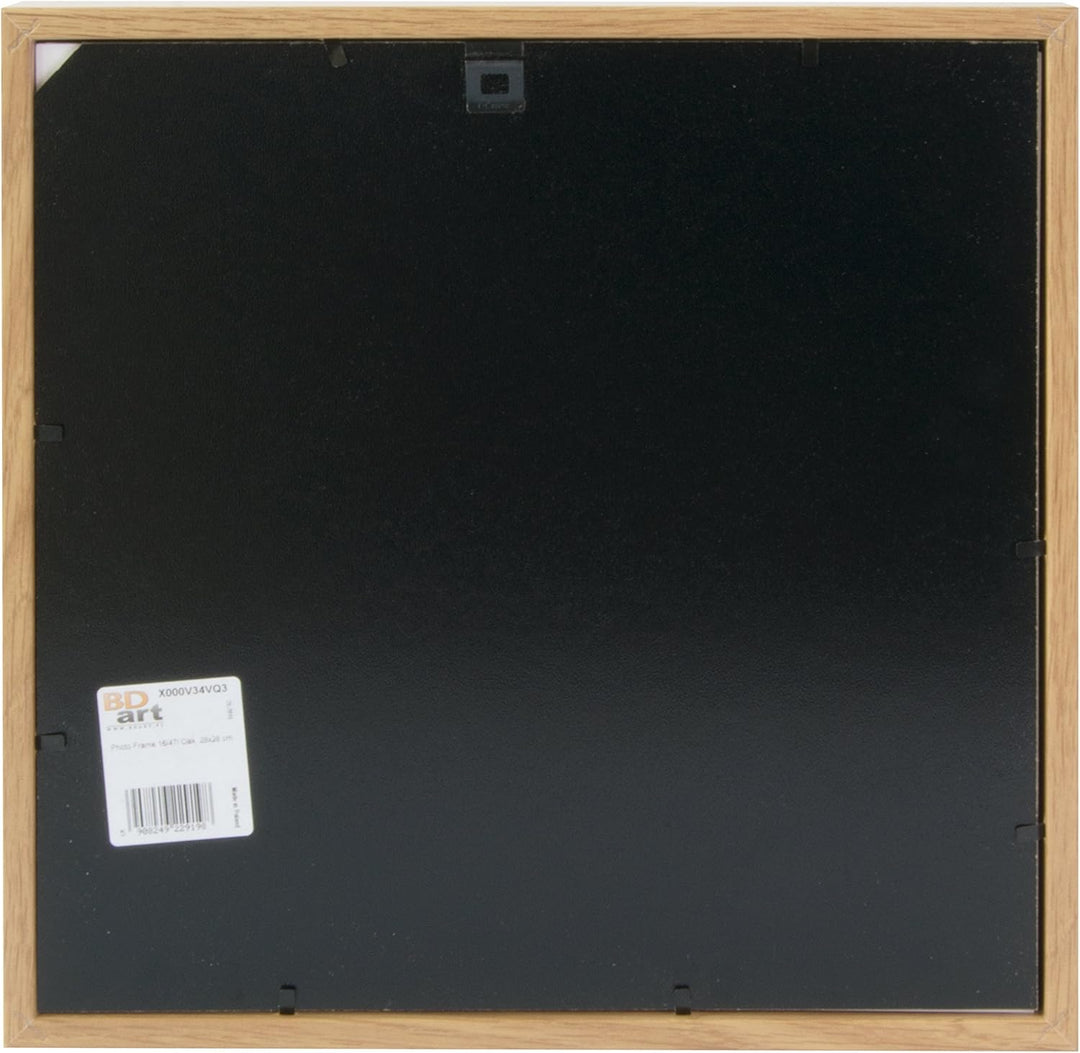 BD ART 28x28 Box 3D Objektrahmen Bilderrahmen mit Passepartout 20x20 cm, Quadratische Eiche zum befü