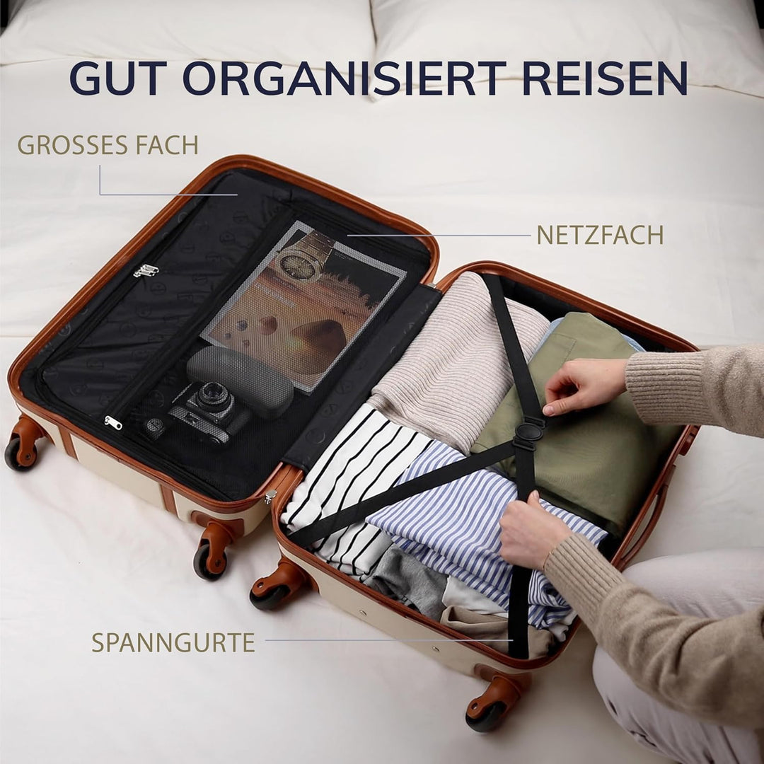 FERGÉ Handgepäck-Koffer Hartschale Milano Bordgepäck Rollkoffer 55 cm Reisekoffer Kabinen-Trolley 4
