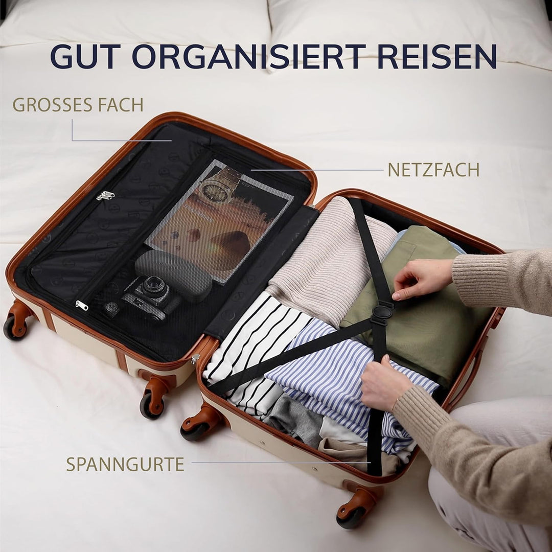 FERGÉ Kofferset Hartschale 3-teilig Milano Trolley-Set - Handgepäck 55 cm, L und XL 3er Set Hartscha