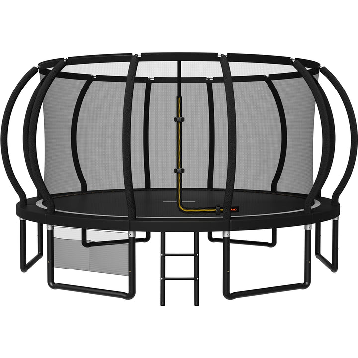 JUMMICO Trampolin Outdoor Ø 228/305/366/427/488 cm mit Schutznetz und Leiter, GS-geprüftes Freizeit-