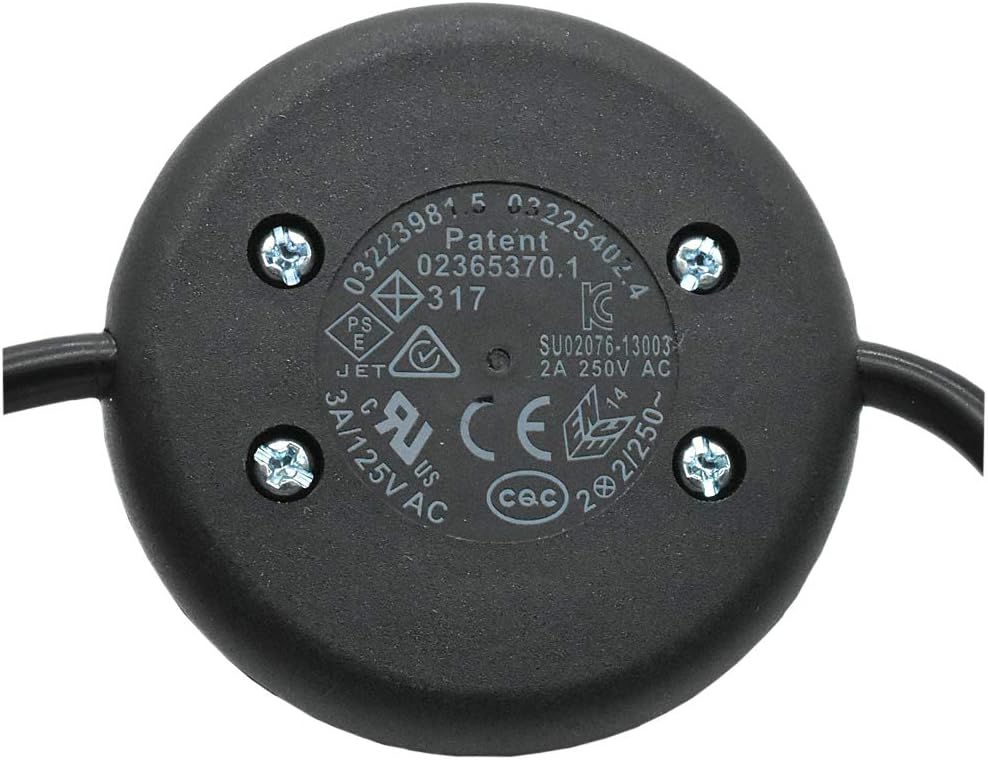 Zuleitung 3 m Schwarz mit Schutzkontakt Winkelstecker und Fussschalter AN AUS Anschlusskabel H03VV-F