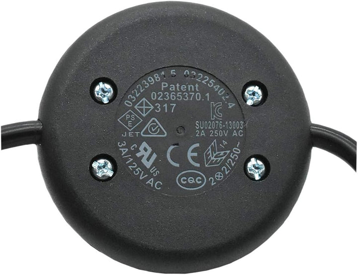 Zuleitung 3 m Schwarz mit Schutzkontakt Winkelstecker und Fussschalter AN AUS Anschlusskabel H03VV-F