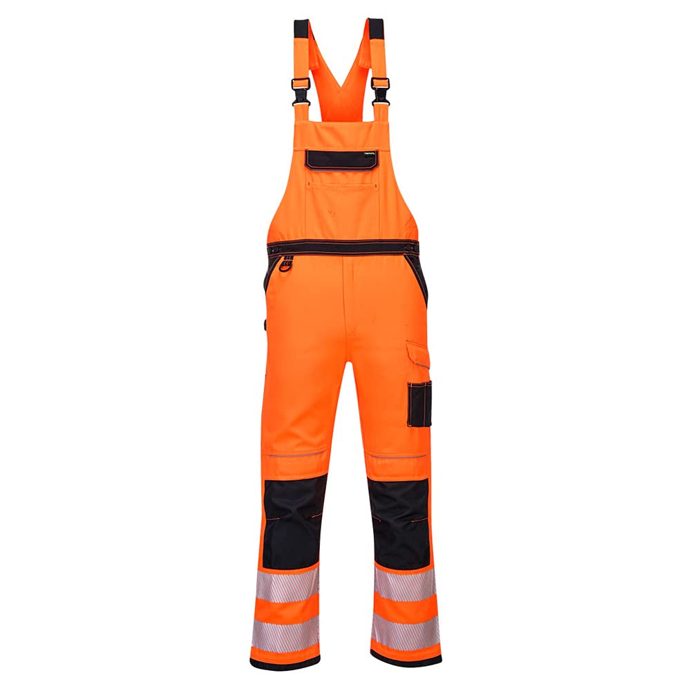 Portwest PW344 - PW3 Hi-Vis Bib & Brace (Small, Orange/Black), S Orange