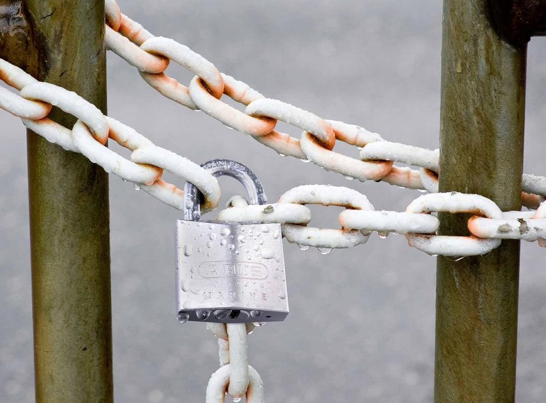 ABUS Marine Vorhängeschloss 75IB/30 - wetterfest - Messing-Schlosskörper mit Nickel Pearl Beschichtu