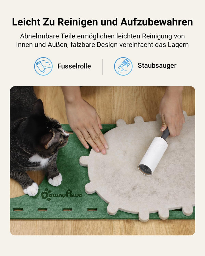 DownyPaws Katzenhöhle Filz, Katzenhaus aus Filz, Katzenbett, Katzenhöhle für Katzen, 58 x 33 x 30cm,