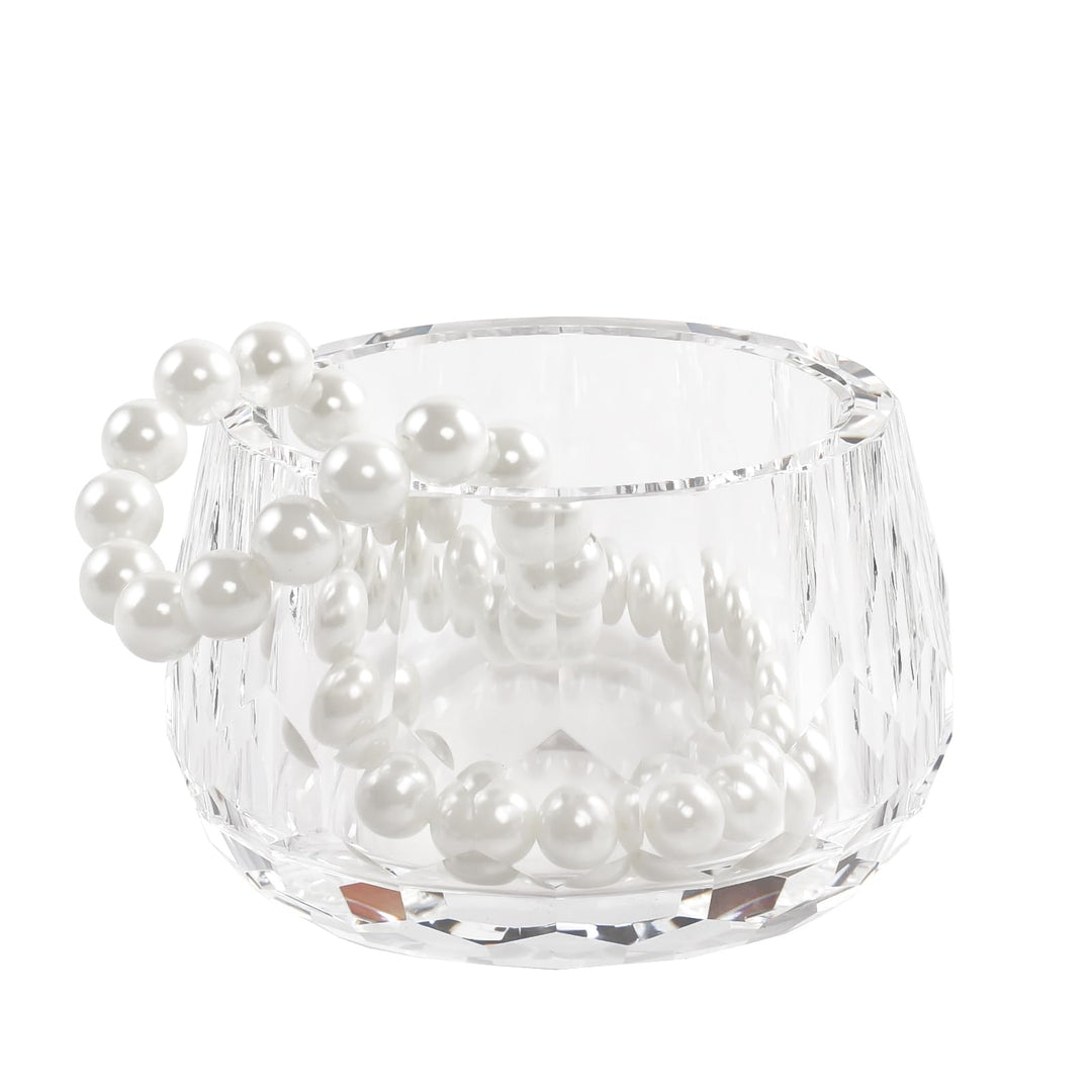Dekoratives Kristalllagerbox, Eleganter Glas-Süssigkeitenschale für Schmuck, Ringe, Süssigkeiten & k