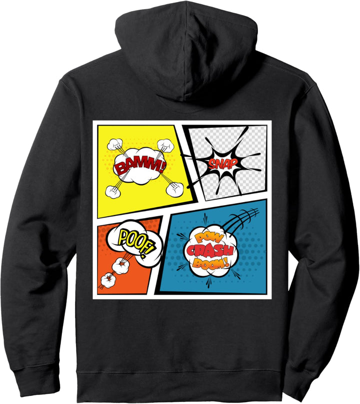 "Bamm Snap Poof Pow Crash Boom" Comic-Sprechblasen Pullover Hoodie