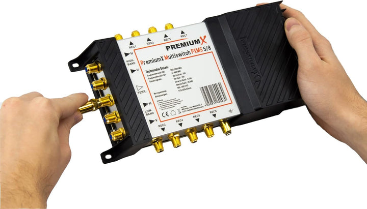 PremiumX PXMS 5/8 Multischalter mit Netzteil Multiswitch 1 SAT für 8 Teilnehmer Satverteiler Digital