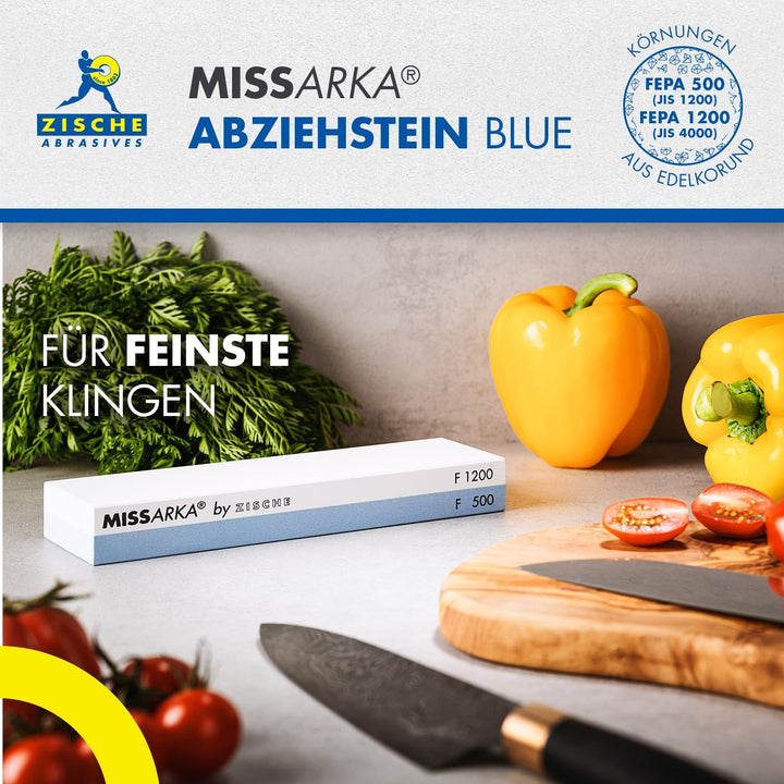 Zische Missarka Blue | Kombi Schleifstein FEPA 500 / 1200 (JIS 1200 / 4000) | Feiner Schliff für Mes