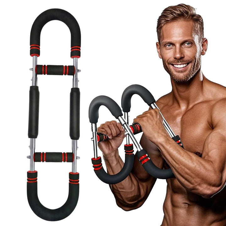 Twister Armtrainer für Männer, 40-100lb Verstellbare Power Twister Bar Brust-Expander, Tragbarer Bru