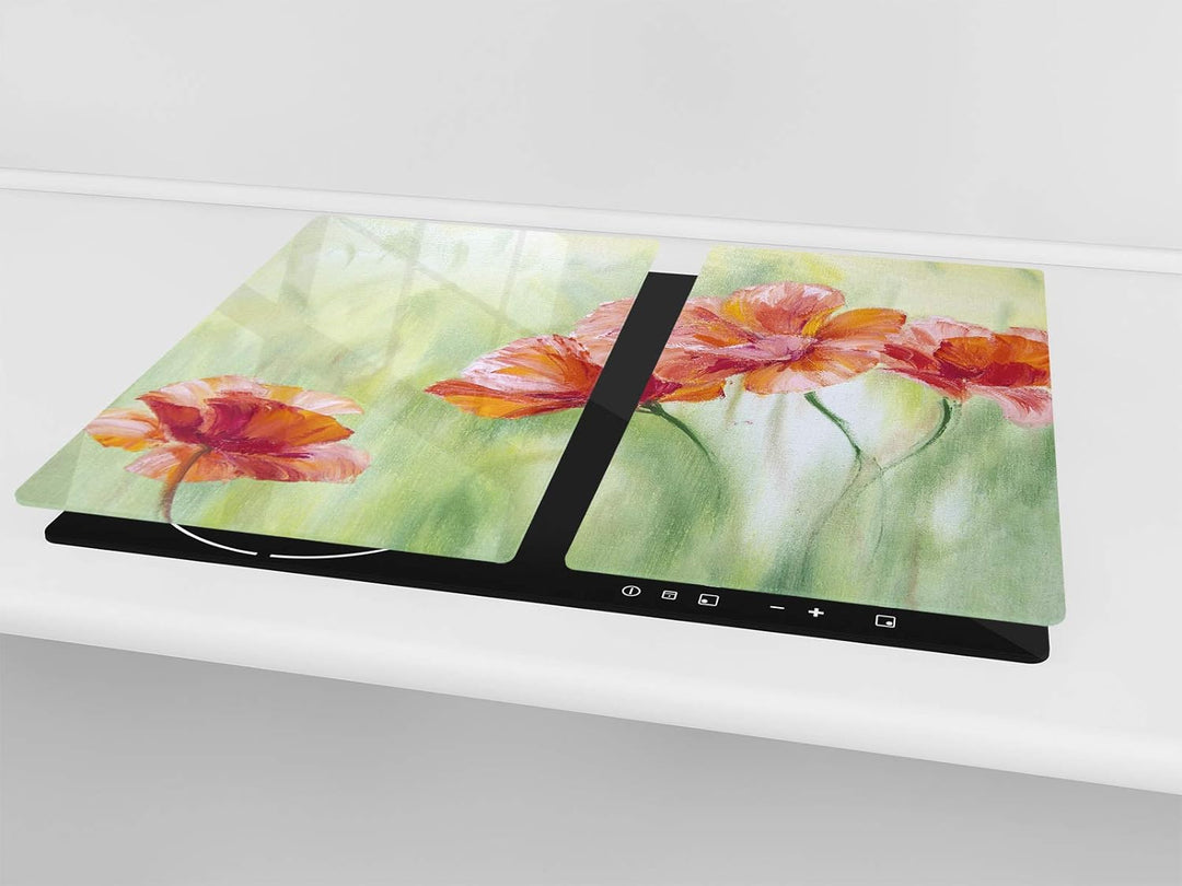 Schneidbrett aus Hartglas und schützende Arbeitsoberfläche – Schneideplatten SINGLE mit 60 x 52 cm u
