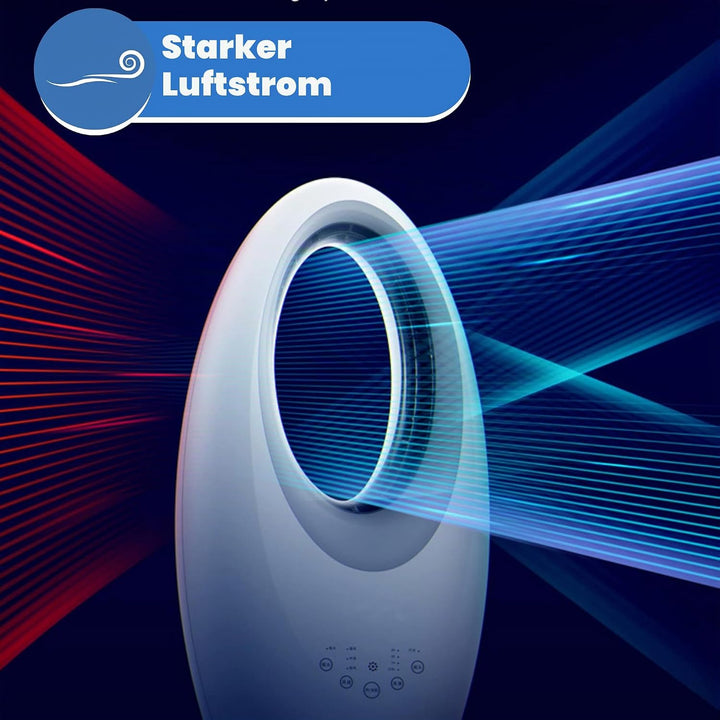 ARDES - Flügelloser Ventilator, leistungsstarker und leiser Ventilator mit Fernbedienung, LED-Nachtl
