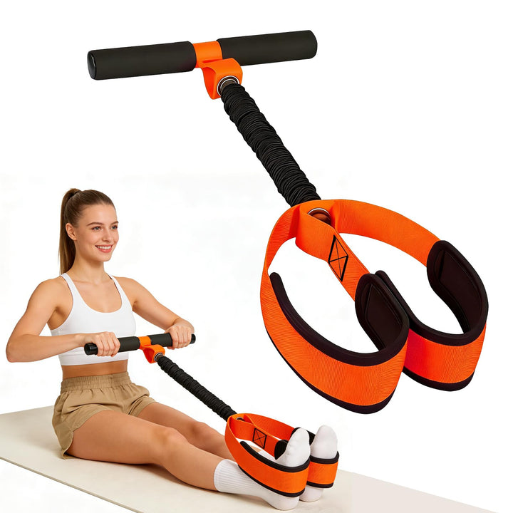 Pedal Widerstandsband mit Griff, Bauchtrainer für Zuhause, Multifunktionales Sit-Up Trainingsgerät f