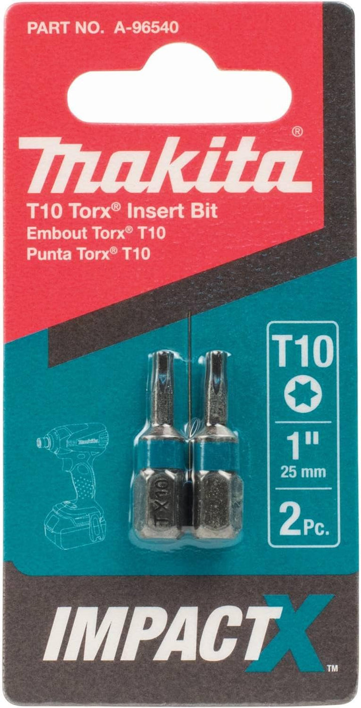 Makita ImpactX T10 Torx 1 ″ Einsatz Bit, A-96540 0 wattsW, 0 voltsV 2-Pack T10, 2-Pack T10