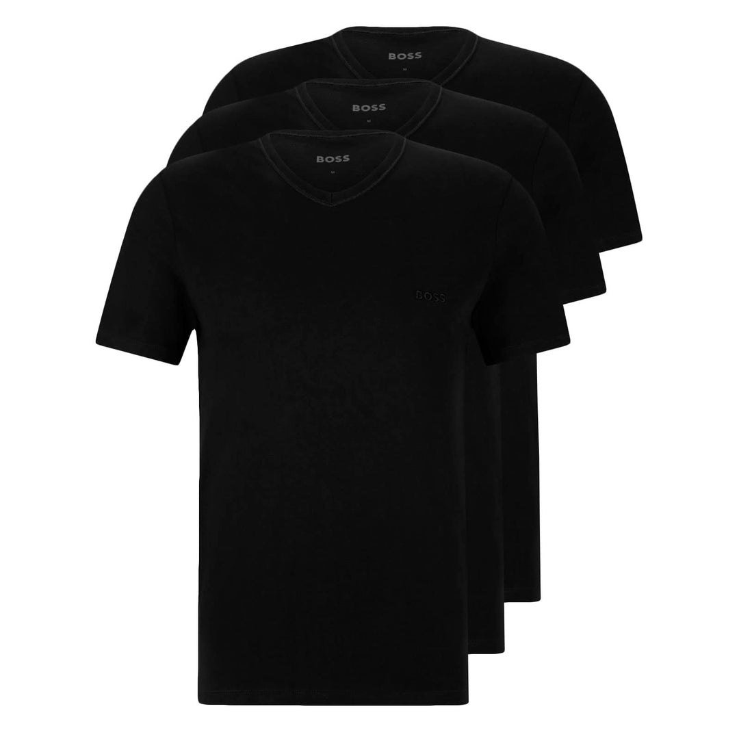 BOSS Herren TShirtVN 3P Classic Dreier-Pack T-Shirts aus Baumwoll-Jersey mit V-Ausschnitt, -001 Blac