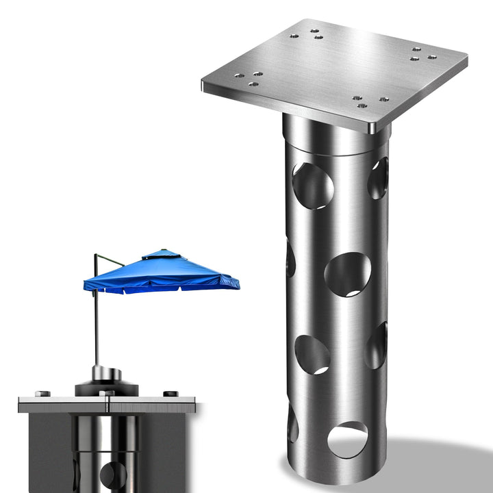 4smile Bodenanker Sonnenschirm - Edelstahl Bodenhülse Sonnenschirm SunnyGround zum Einbetonieren, bi
